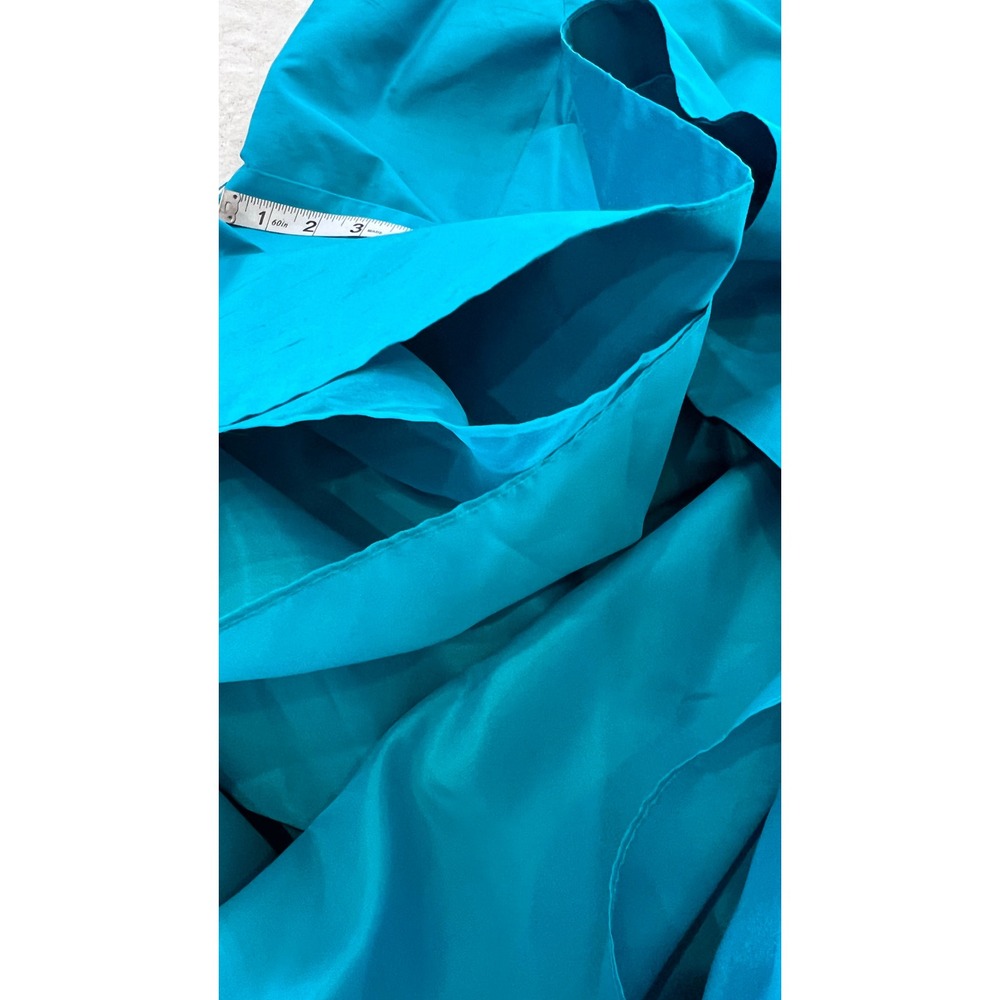 Talbots 100% Silk Sleeveless Fit Flare Dress Peacock Blue Sash NWT Size 18 - Picture 6 of 8